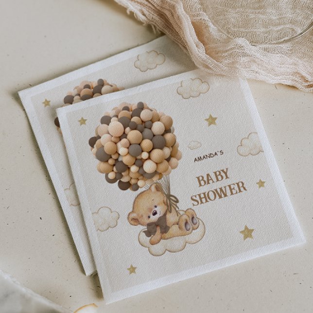 Teddy Bear balloons beige brown   Napkins (Creator Uploaded)
