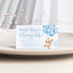 Teddy bear balloons blue how big is mommy's belly enclosure card