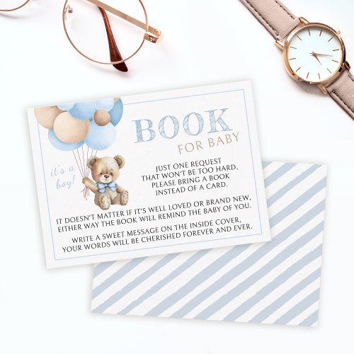 Teddy bear balloons book for baby shower cards