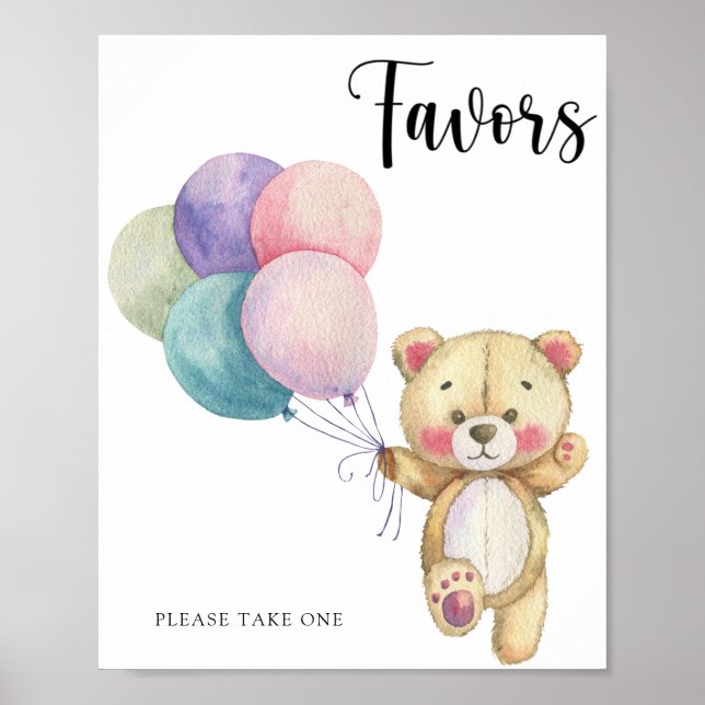 Teddy bear balloons -  Favors Poster (Front)