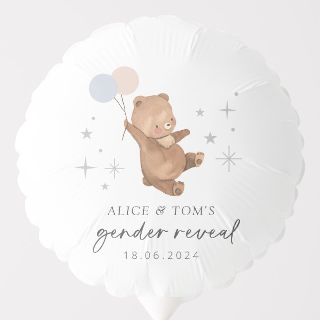 Teddy Bear Balloons Gender Reveal (Front)