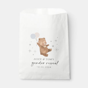 Teddy Bear Balloons Gender Reveal Favor Bag