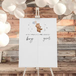Teddy Bear Balloons Gender Reveal Voting Sign at Zazzle