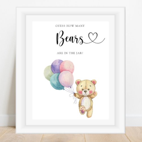 Teddy Bear balloons _ guess how many bears Poster
