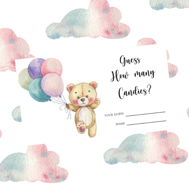  Teddy bear balloons - guess how many candies Enclosure Card (Creator Uploaded)