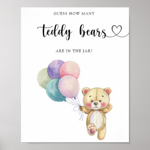 Teddy Bear balloons - guess how many teddy bears Poster