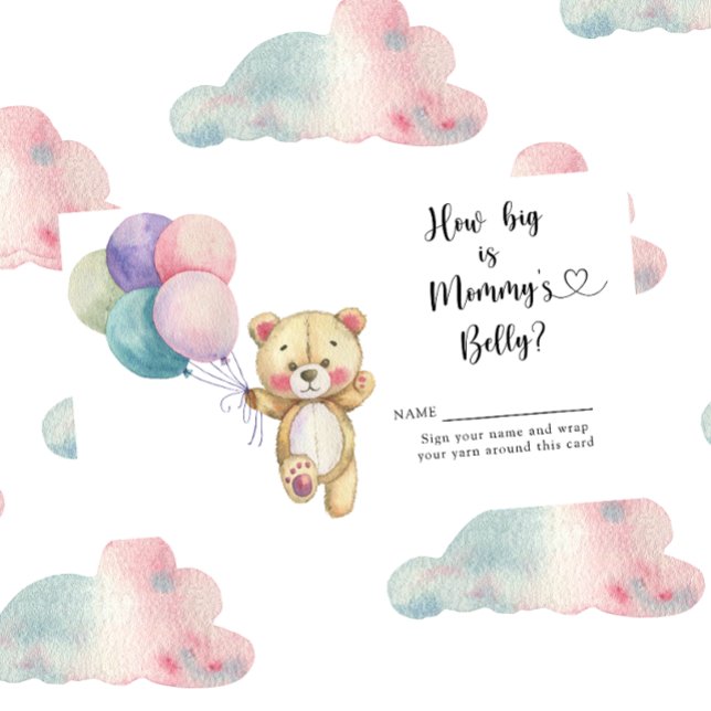 Teddy bear balloons - How big is mommy's belly Enclosure Card (Creator Uploaded)