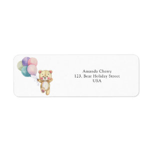 Teddy bear balloons label