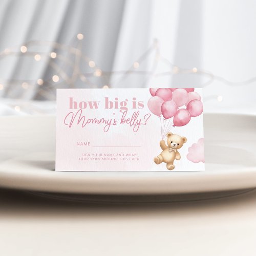 Teddy bear balloons pink how big is mommys belly enclosure card