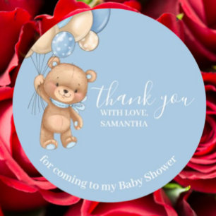 Teddy Bear Balloons Thank You Classic Round Sticker