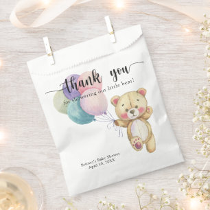 Teddy bear balloons - thank you favor bag