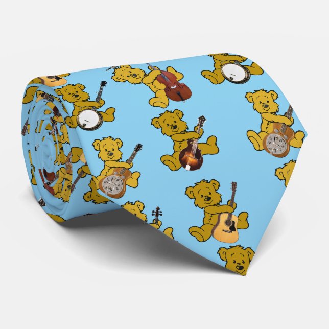 TEDDY BEAR BAND MOST POPULAR BACKGROUNDS NECK TIE (Rolled)