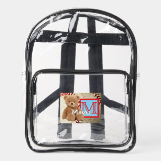 Teddy Bear Baseball Kid's Clear Stadium Bag