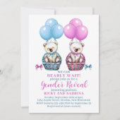 Teddy Bear Bearly There Gender Reveal Baby Invitation (Front)