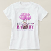Teddy Bear Bearly There Pink Baby Shower T-Shirt (Design Front)