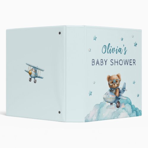 Teddy Bear Bearly Wait Baby Shower 3 Ring Binder