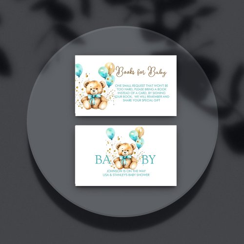 Teddy bear bearly wait baby shower books for baby enclosure card