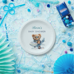 Teddy Bear Bearly Wait Baby Shower Paper Plates