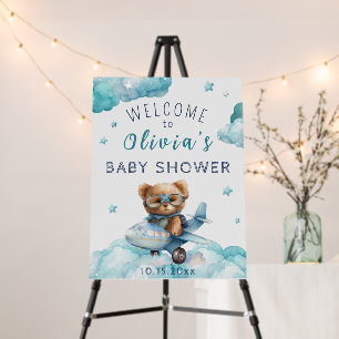 Teddy Bear Bearly Wait Baby Shower welcome Foam Board