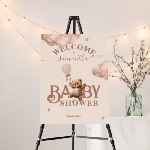 Teddy Bear Bearly Wait Balloon girl Baby Shower Foam Board