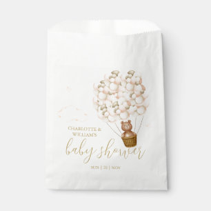 Teddy Bear Bearly Wait Gold Baby Shower Favor Bag