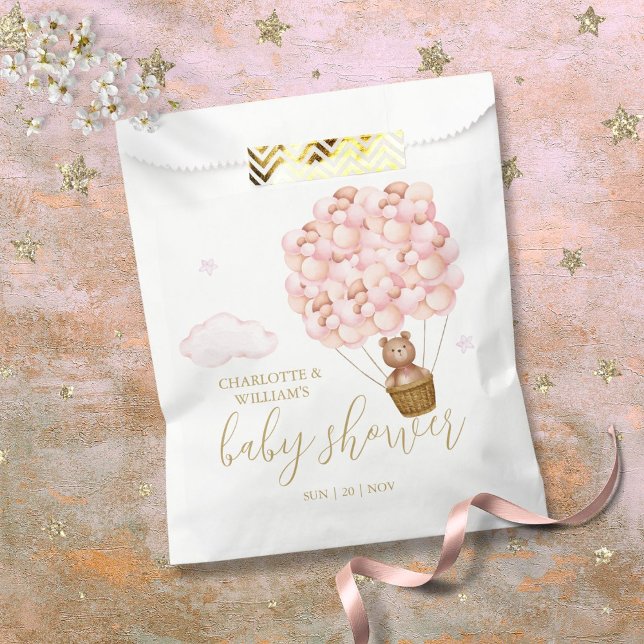 Teddy Bear Bearly Wait Pink Girl Baby Shower Favor Bag (Teddy Bear Bearly Wait Pink Girl Baby Shower Favor Bag)