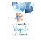 Teddy Bear Bearly Wait Welcome Baby Shower Poster