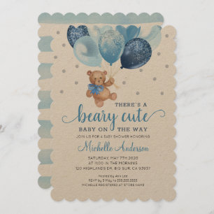 Teddy Bear Beary Cute Baby Shower Invitation