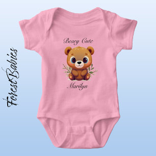 Teddy Bear Beary Cute Whimsical Cartoon Graphic 🧸 Baby Bodysuit