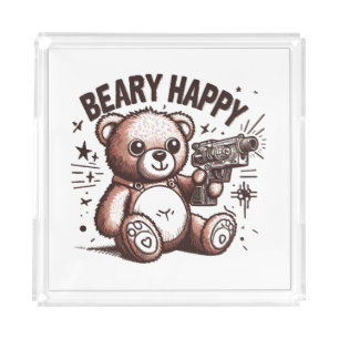 Teddy Bear Beary Happy Acrylic Tray