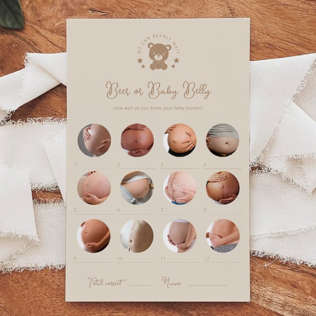 Teddy Bear Beer Or Baby Belly Baby Shower Game  (Creator Uploaded)