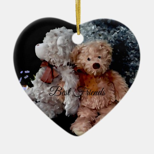 Teddy Bear Best Friends Ceramic Ornament