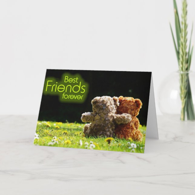 Teddy Bear Best Friends Greeting Card (Front)