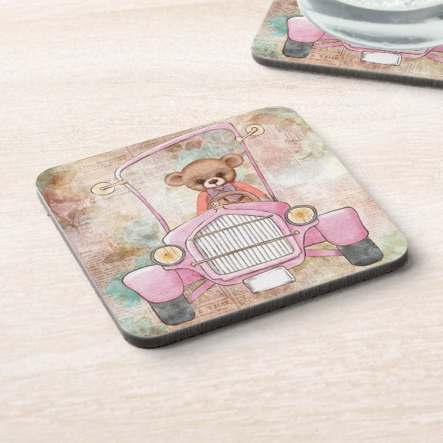Teddy Bear Beverage Coaster (Left Side)
