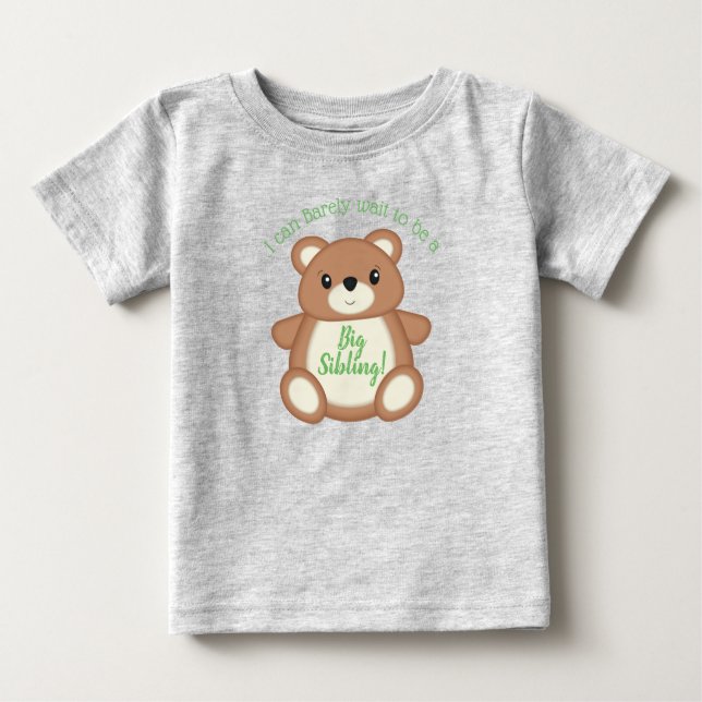 Teddy Bear Big Sister Brother Baby T-Shirt (Front)