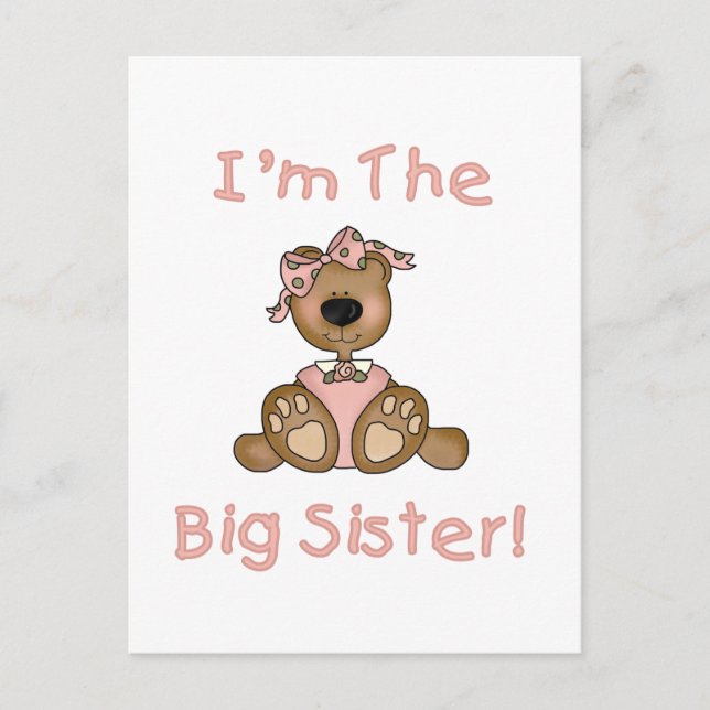 Teddy Bear Big Sister Tshirts and Gifts Postcard (Front)