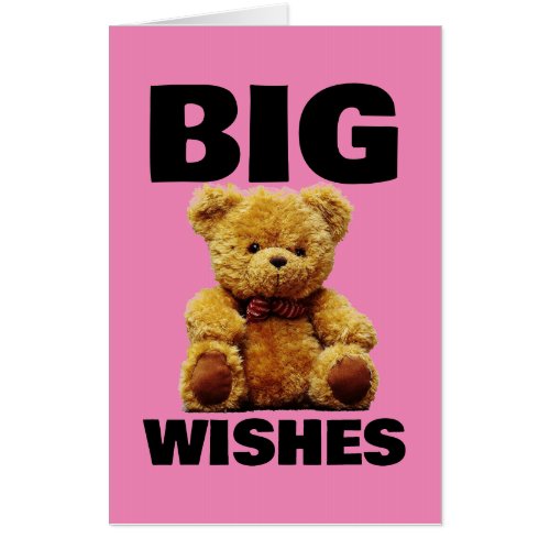 TEDDY BEAR BIGGEST JUMBO PINK BIRTHDAY CARD