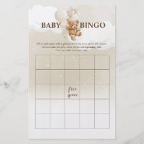 Teddy Bear BINGO Baby Shower Games Flyer