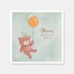 Teddy Bear, Bird and Balloons Baby Shower Napkins