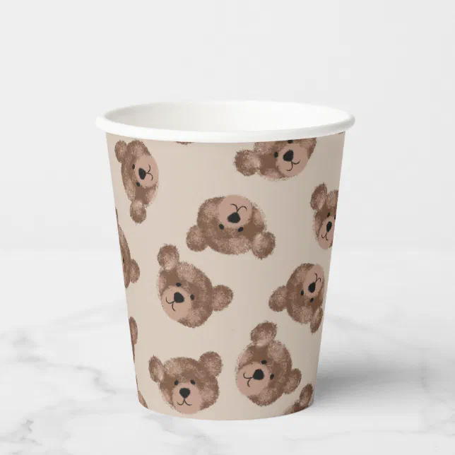 Teddy Bear Birthday Baby Shower Paper Paper Cups | Zazzle