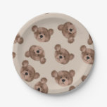 Teddy Bear Birthday Baby Shower  Paper Plates