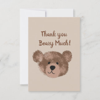 Teddy Bear Birthday Baby Shower Thank You Card
