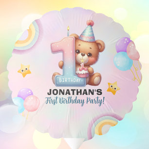 Teddy Bear Birthday Balloon   1st Birthday Party 