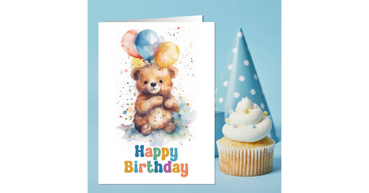 Teddy Bear Birthday Card | Zazzle