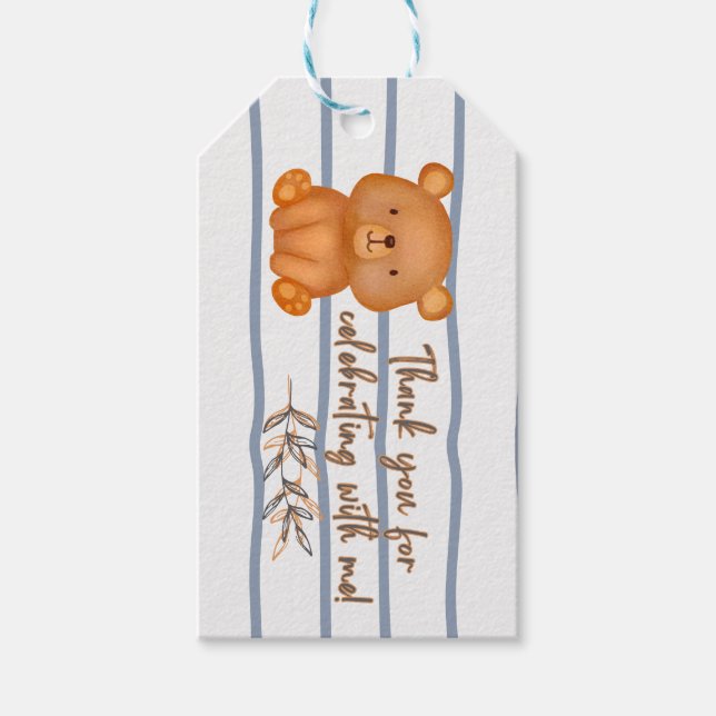 Teddy Bear Birthday Favor Tag (Front)