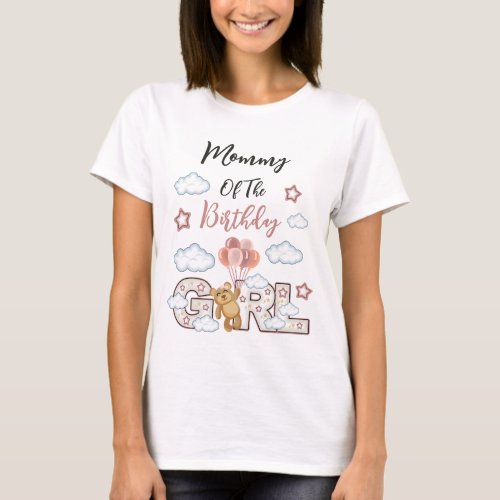 Teddy Bear birthday girl womens tshirts Mom