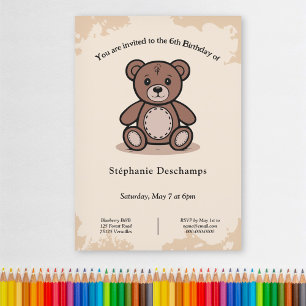 Teddy Bear Birthday Invitation