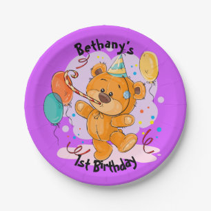 Teddy Bear Birthday Paper Plates