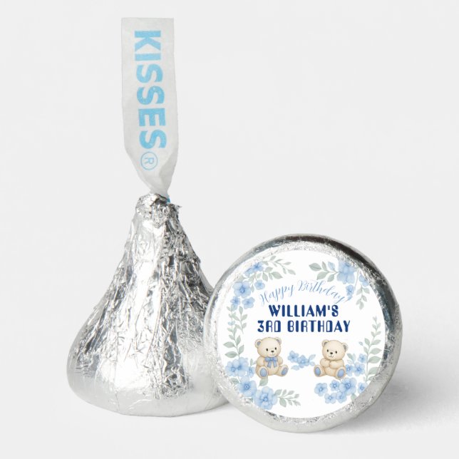 Teddy Bear Birthday Party Hershey®'s Kisses® (Front)