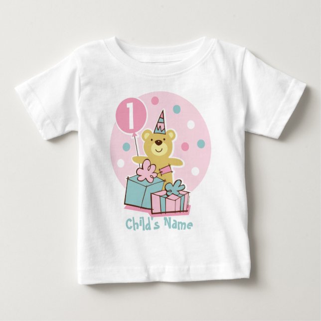 Teddy Bear Birthday T-Shirt - Customized (Front)